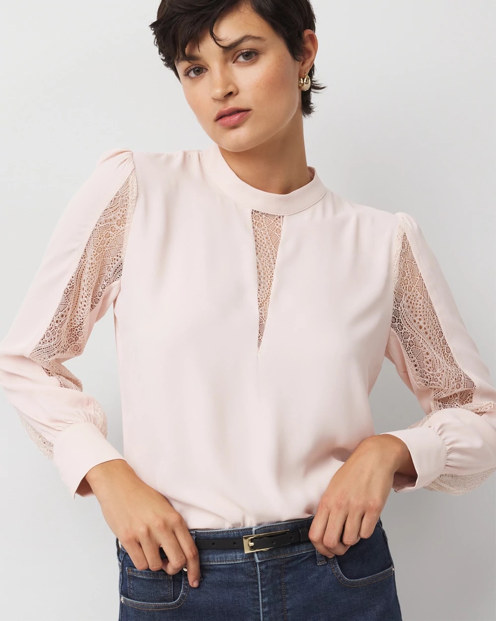 Lace + Crepe Blouse | White House Black Market